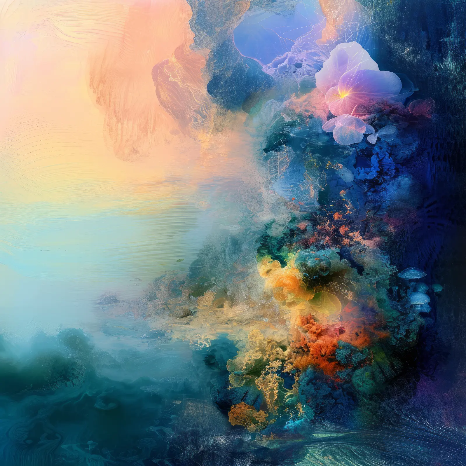 A Floral explosion in an underwater realm