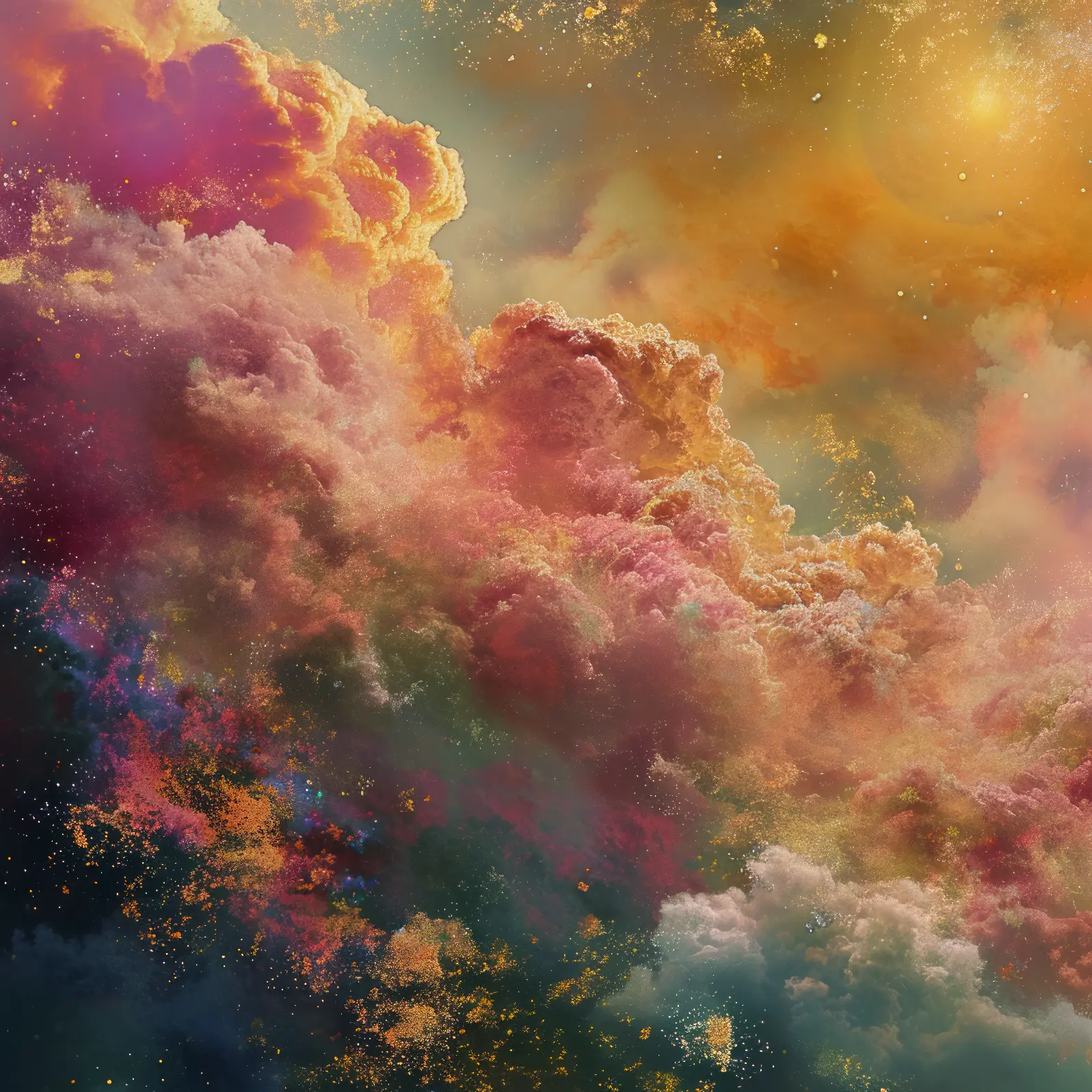 A Celestial clouds in a cosmic explosion