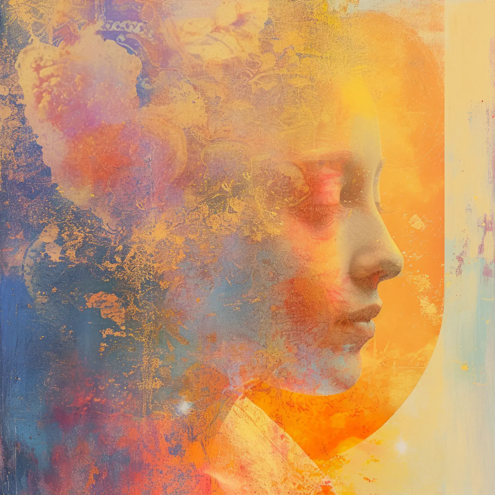A Golden profile with a dreamy backdrop