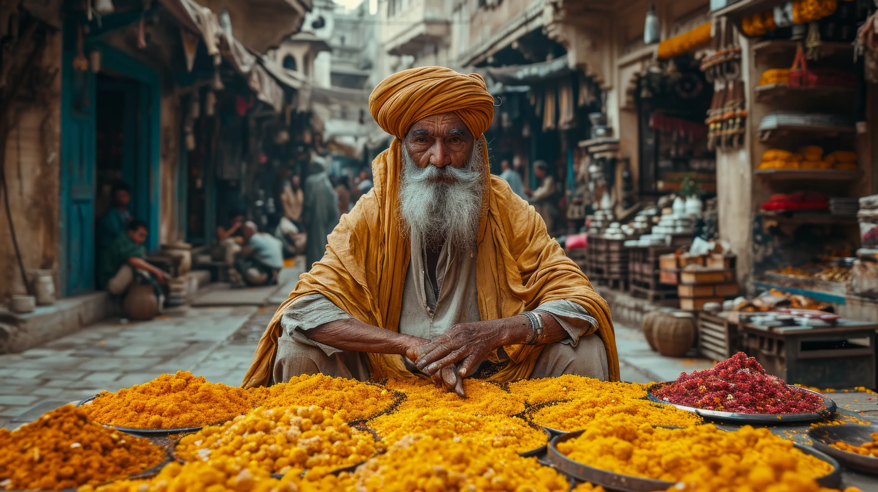 Marigold merchant's gaze