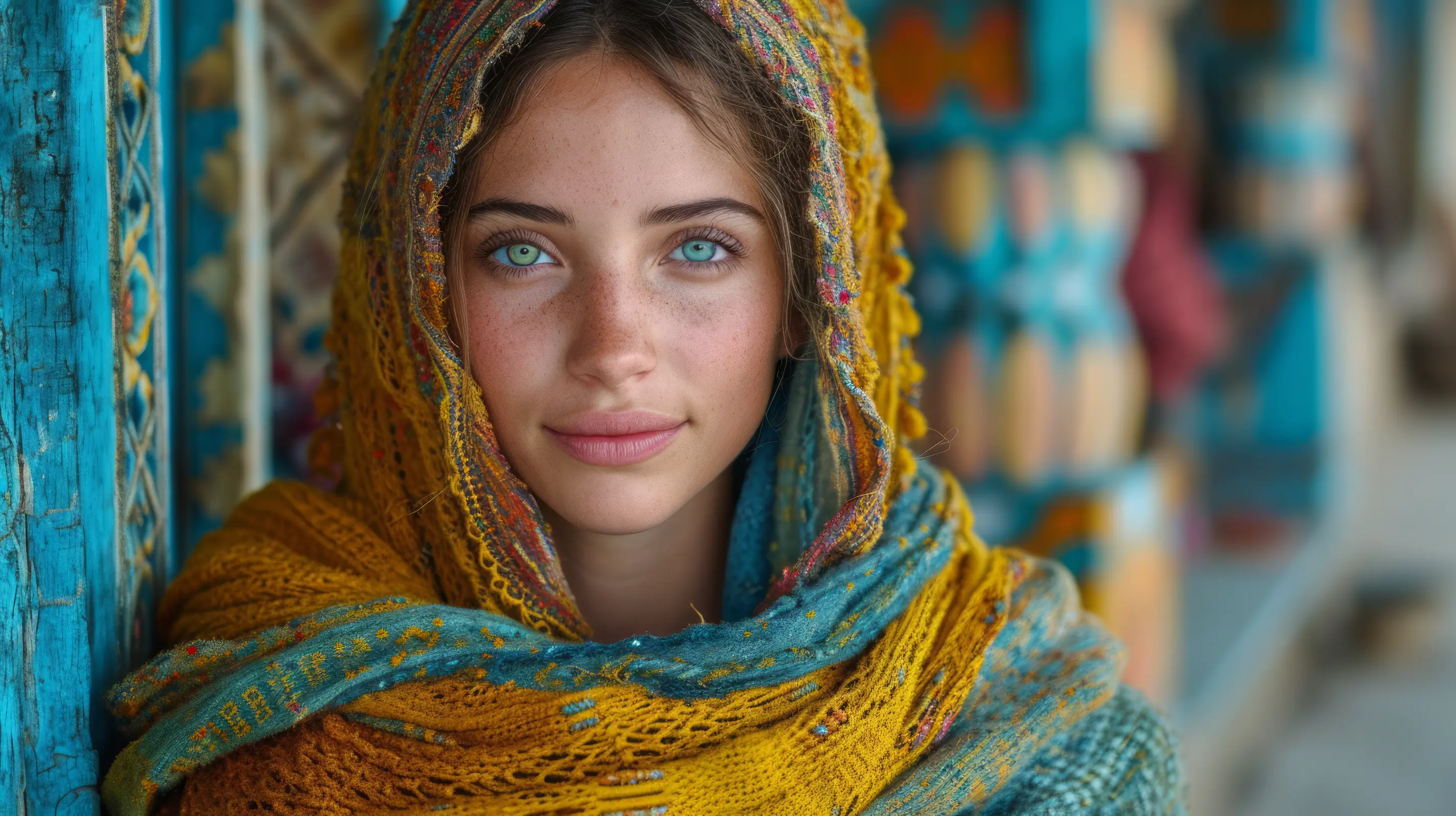 A Youthful serenity against vibrant textures
