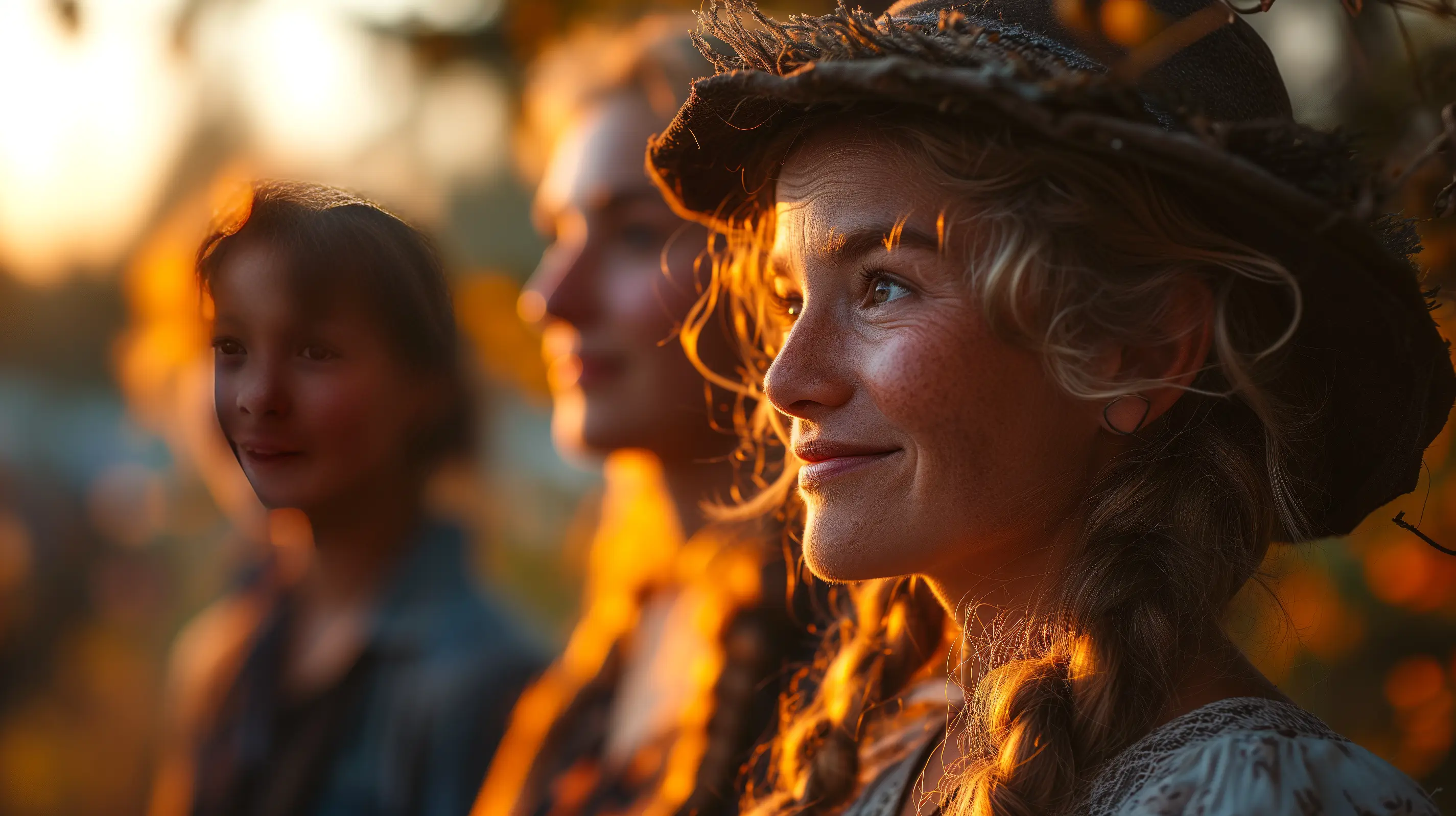 A Joyous connection, familial bonds in twilight; love shines