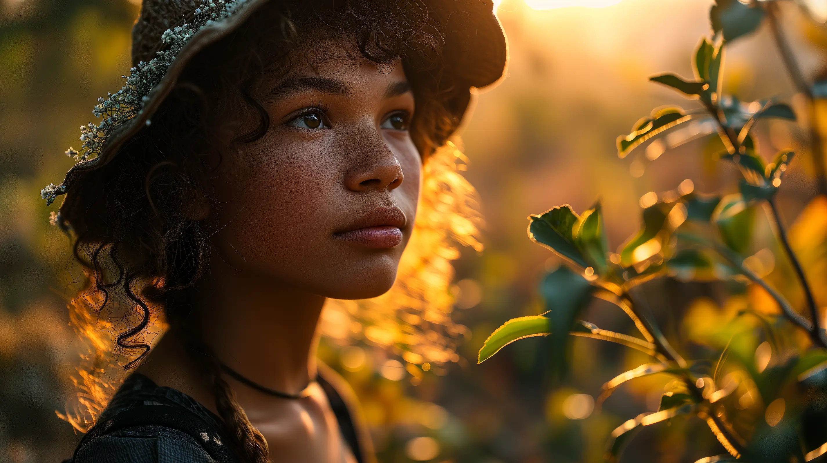 A Curious eyes, bathed in sunset; innocence meets the world