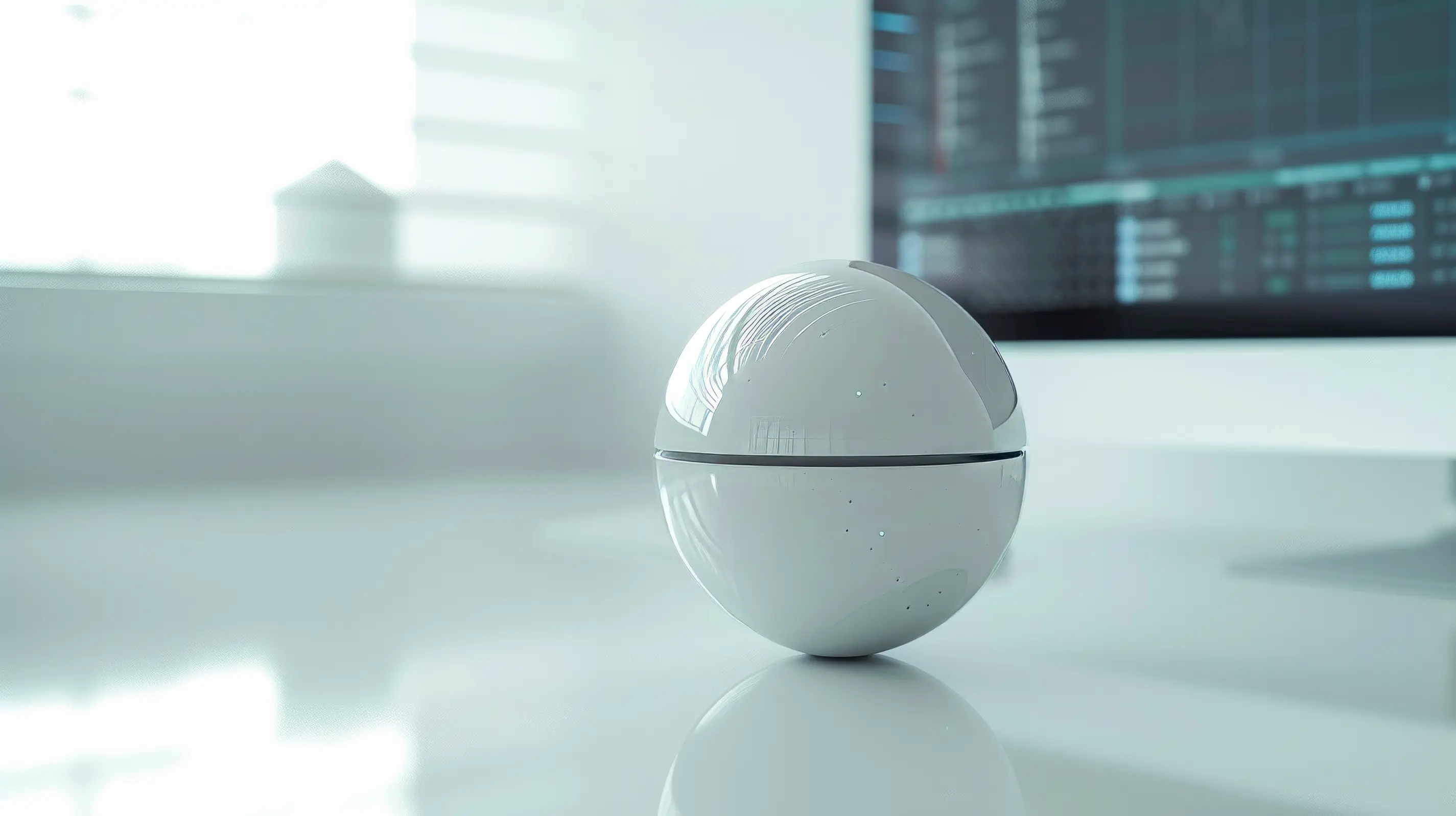 Àkàndé spherical AI device with acoustic design.