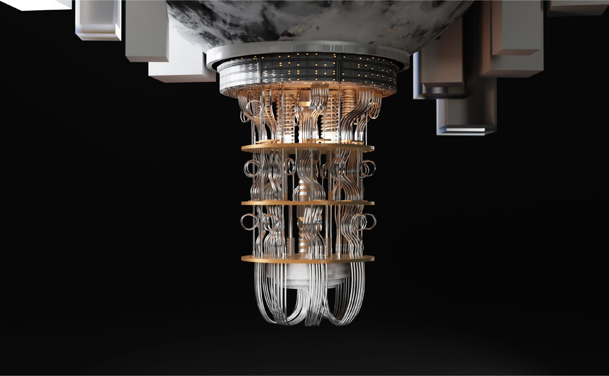 A modern, sleek quantum computer
