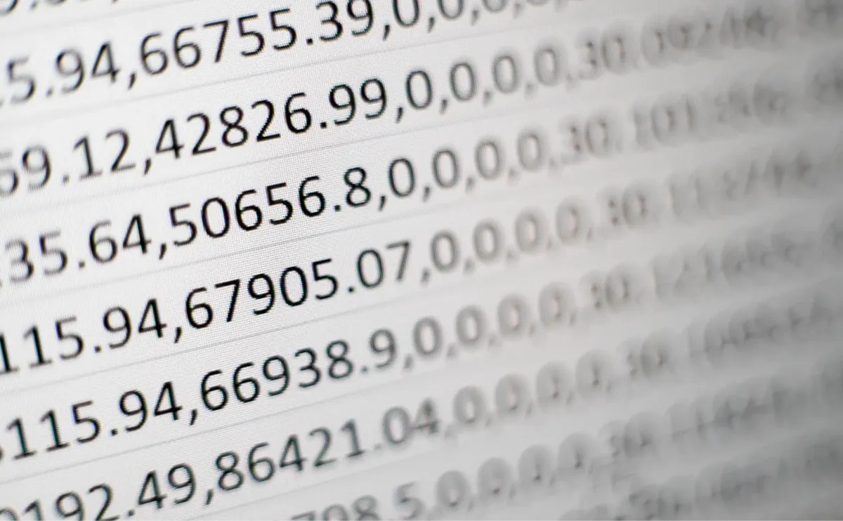 Matrix of floating-point numerical probabilities: Binoculars token cross-perplexity LLM text detection across 44 benchmarks.