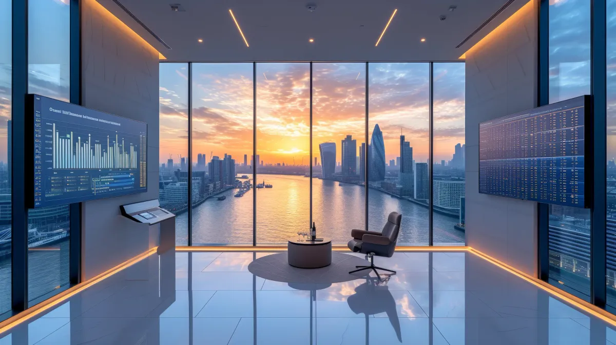 A minimalist, modern corporate office